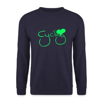 cyclist cycling bmx bike sport mountain biking hobby - Unisex Sweatshirt - navy - Front - Alina (178cm) & Michal (187cm)