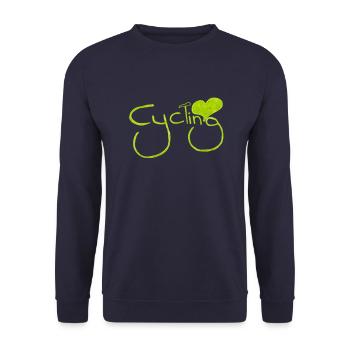 cyclist cycling bmx bike sport mountain biking hobby - Unisex Sweatshirt - navy - Front - Alina (178cm) & Michal (187cm)