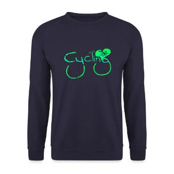 cyclist cycling bmx bike sport mountain biking hobby - Unisex Sweatshirt - navy - Front - Alina (178cm) & Michal (187cm)