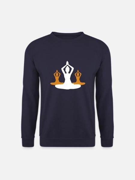 10 Sukhasana oder Genuss-Yoga | Weiß - Unisex Pullover - Navy