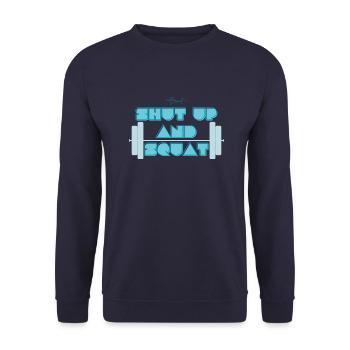 Shut Up And Squat - Unisex Pullover - Navy - Vorne - Alina (178cm) & Michal (187cm)