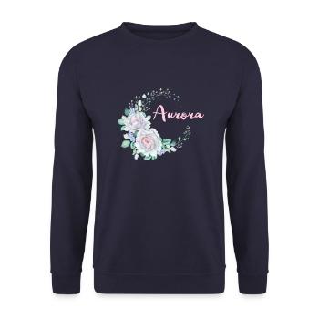 Für Aurora - Unisex Pullover - Navy - Vorne - Alina (178cm) & Michal (187cm)