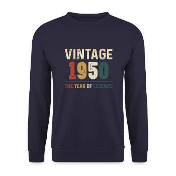 74 ans Millésime 1950 74e anniversaire - Sweat-shirt Unisexe - marine - Devant - Alina (178cm) & Michal (187cm)