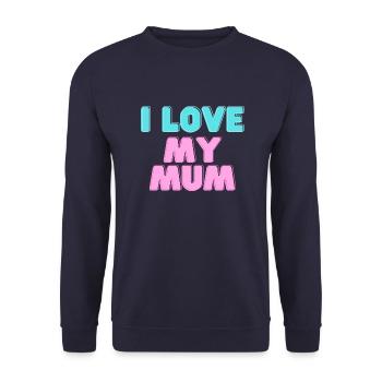 I love my mum - Unisex Pullover - Navy - Vorne - Alina (178cm) & Michal (187cm)