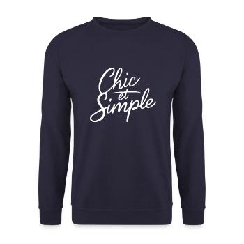 Chic et simple - Sweat-shirt Unisexe - marine - Devant - Alina (178cm) & Michal (187cm)
