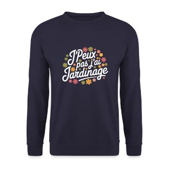 J'peux pas, j'ai jardinage - Sweat-shirt Unisexe - marine - Devant - Alina (178cm) & Michal (187cm)