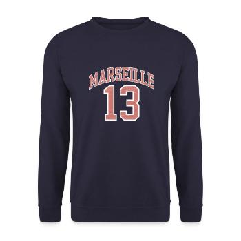Marseille 13 - Sweat-shirt Unisexe - marine - Devant - Alina (178cm) & Michal (187cm)