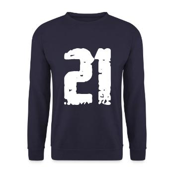21 Nombre Vintage - Sweat-shirt Unisexe - marine - Devant - Alina (178cm) & Michal (187cm)