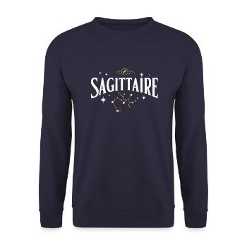 Signe astro sagittaire - Sweat-shirt Unisexe - marine - Devant - Alina (178cm) & Michal (187cm)