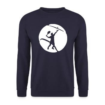 Tennisspieler Tennisball weiß a - Unisex Pullover - Navy - Vorne - Alina (178cm) & Michal (187cm)