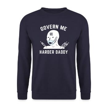 BEHERRSCHE MICH HÄRTER DADDY - Unisex Pullover - Navy - Vorne - Alina (178cm) & Michal (187cm)