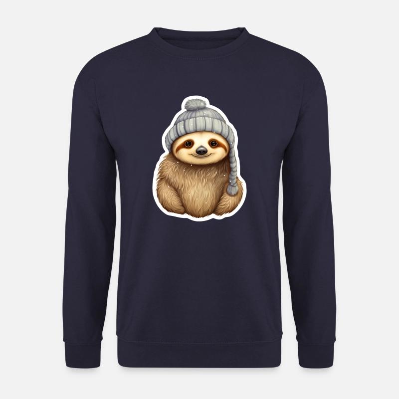 Faultier mit Wintermütze - Unisex Pullover - Navy