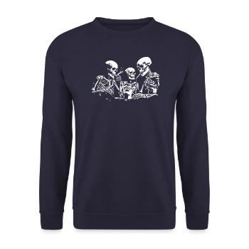 skeletons having a party - Unisex Sweatshirt - navy - Front - Alina (178cm) & Michal (187cm)