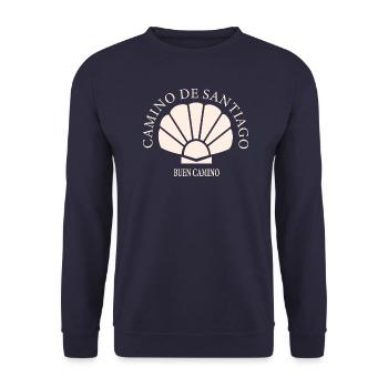 Buen Camino de Santiago - Unisex Sweatshirt - navy - Front - Alina (178cm) & Michal (187cm)