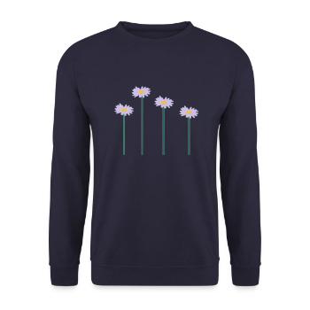 blumen - Unisex Sweatshirt - navy - Front - Alina (178cm) & Michal (187cm)