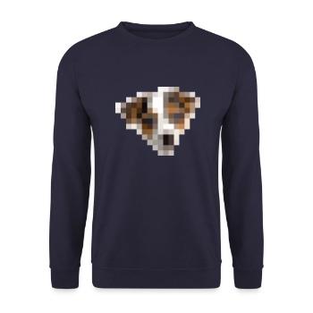 Jack Russell Terrier - 16x16 pixels - view from a - Unisex Sweatshirt - navy - Front - Alina (178cm) & Michal (187cm)