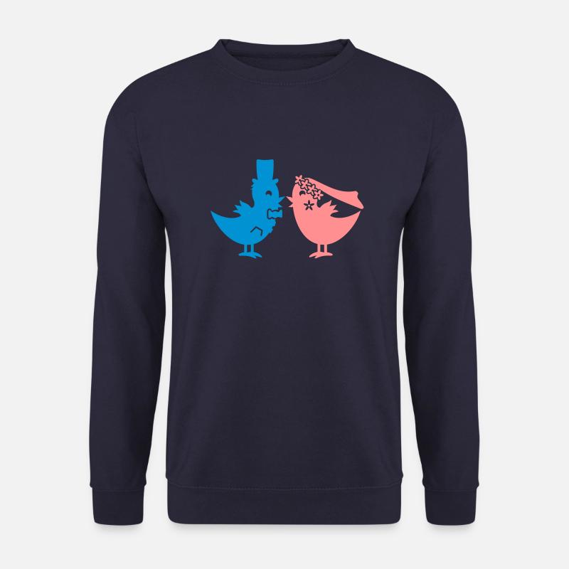 Hochzeitsvögel / tweep wedding (2c) - Unisex Sweatshirt - navy