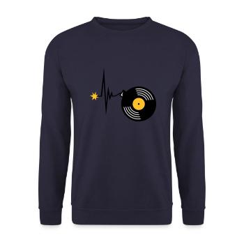Heartbeat Vinyl Party Bomb - Unisex Sweatshirt - navy - Front - Alina (178cm) & Michal (187cm)