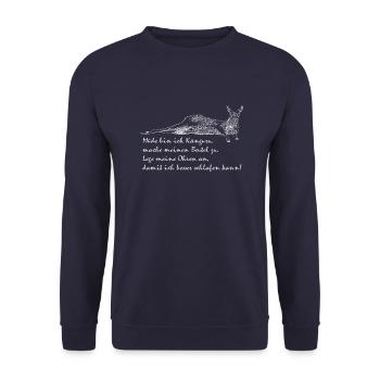 Kangourou fatigué - Sweat-shirt Unisexe - marine - Devant - Alina (178cm) & Michal (187cm)