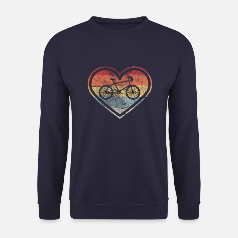 Retro Fahrrad Herz Geschenk - Unisex Pullover - Navy