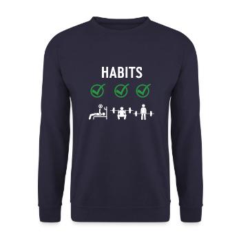 Gym Deadlifts Workout love - ma déroute de fitness de passe-temps - Sweat-shirt Unisexe - marine - Devant - Alina (178cm) & Michal (187cm)