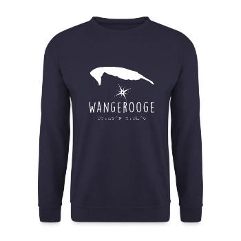 Wangerooge Herzschlag Nordsee Geschenk - Unisex Pullover - Navy - Vorne - Alina (178cm) & Michal (187cm)