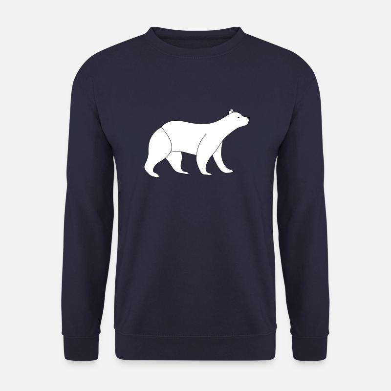 Bär feine Linienkunst auf weiß - Unisex Pullover - Navy