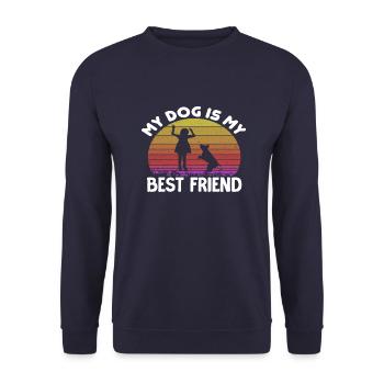 My Dog Is My Best Friend - Unisex Sweatshirt - navy - Front - Alina (178cm) & Michal (187cm)