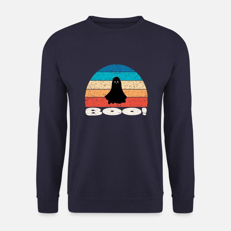 Retro vintage Sunset Halloween Ghost - Bluza unisex - granatowy