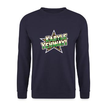 Kabyle Yehwayi (Kabyle Bien Fait, Je Le Veux) - Sweat-shirt Unisexe - marine - Devant - Alina (178cm) & Michal (187cm)