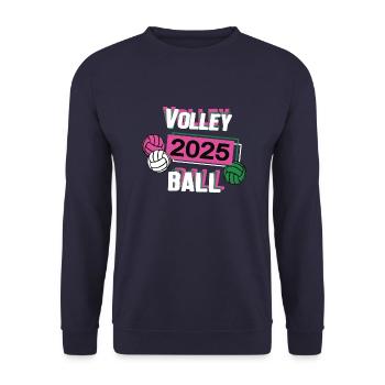 Volleyball 2025 Volleyballerin Volleyballspielerin - Unisex Pullover - Navy - Vorne - Alina (178cm) & Michal (187cm)