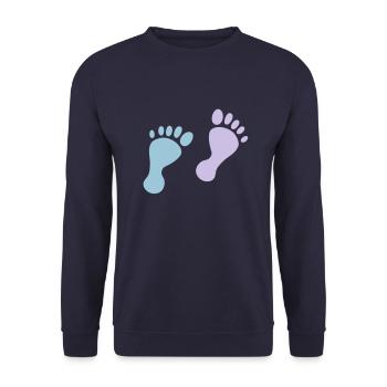 baby feet - Sweat-shirt Unisexe - marine - Devant - Alina (178cm) & Michal (187cm)