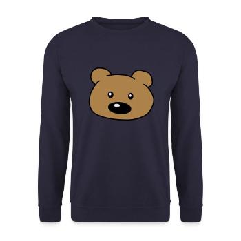 Cute Cute Cute Bear Face Brown Bear Head - Unisex Sweatshirt - navy - Front - Alina (178cm) & Michal (187cm)