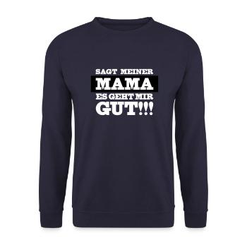 Mama es geht mir gut - Unisex Pullover - Navy - Vorne - Alina (178cm) & Michal (187cm)