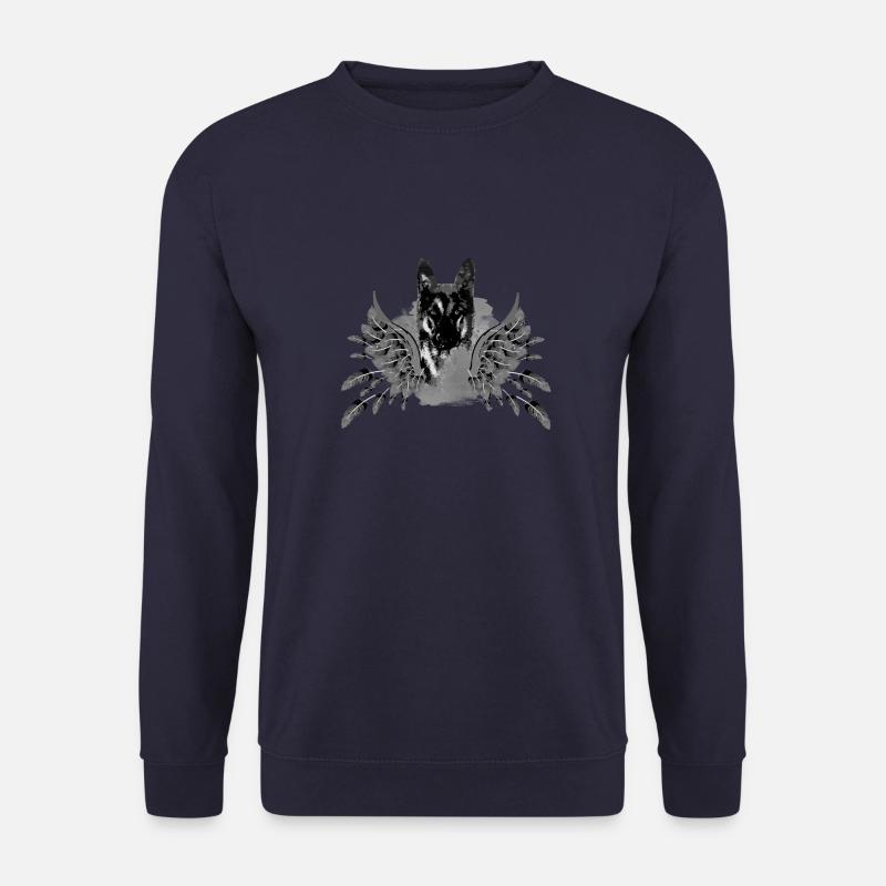 schäferhund ,hund,graffiti, schutzengel,engel - Unisex Pullover - Navy