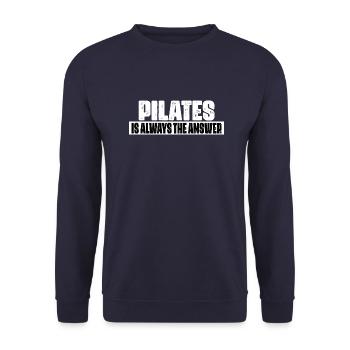 Pilates Is Always The Anwser - Unisex Sweatshirt - navy - Front - Alina (178cm) & Michal (187cm)