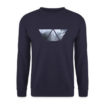 Forest Fog Triangle Photo Gloomy Gift Winter - Unisex Sweatshirt - navy - Front - Alina (178cm) & Michal (187cm)