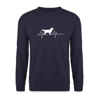 Golden Retriever Race de chien Heartbeat - Sweat-shirt Unisexe - marine - Devant - Alina (178cm) & Michal (187cm)