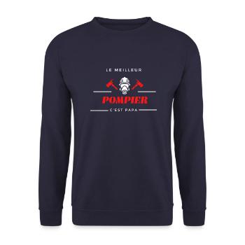 Le meilleur Pompier c'est Papa - Sweat-shirt Unisexe - marine - Devant - Alina (178cm) & Michal (187cm)