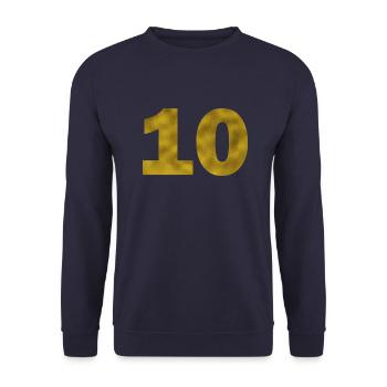 Birthday 10 years - Unisex Sweatshirt - navy - Front - Alina (178cm) & Michal (187cm)