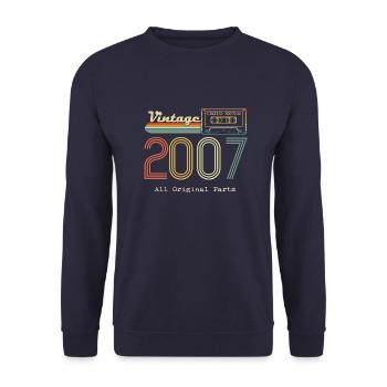 2007 Original 2007 Vintage Vintage Retro Jahrestag - Unisex Pullover - Navy - Vorne - Alina (178cm) & Michal (187cm)