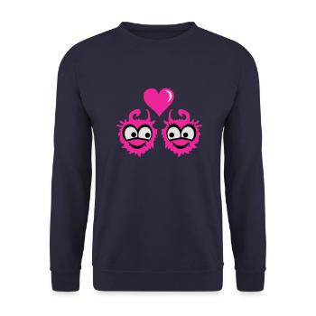 Amour monstre - Sweat-shirt Unisexe - marine - Devant - Alina (178cm) & Michal (187cm)