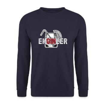 enGINeer haha funny dude Artboard 1 - Unisex Sweatshirt - navy - Front - Alina (178cm) & Michal (187cm)