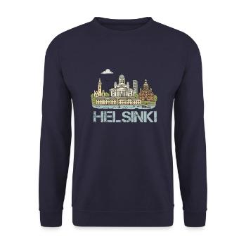 helsinki stadt - Unisex Pullover - Navy - Vorne - Alina (178cm) & Michal (187cm)