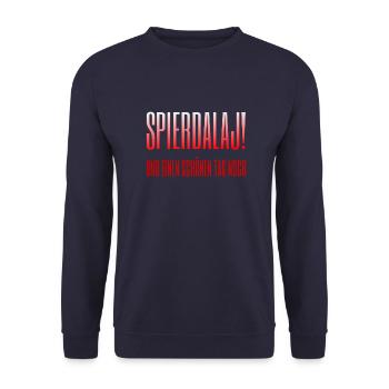 Spierdalaj! Polnische Grüße - Unisex Pullover - Navy - Vorne - Alina (178cm) & Michal (187cm)