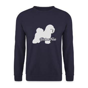 Bichon Frise - Sweat-shirt Unisexe - marine - Devant - Alina (178cm) & Michal (187cm)