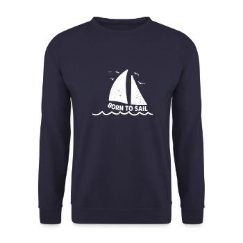 Certificat de voilier de voile né pour naviguer - Sweat-shirt Unisexe - marine - Devant - Alina (178cm) & Michal (187cm)
