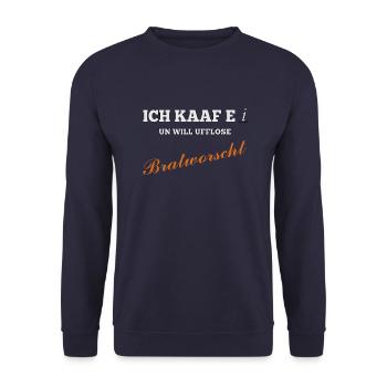 Bratworscht - Unisex Pullover - Navy - Vorne - Alina (178cm) & Michal (187cm)