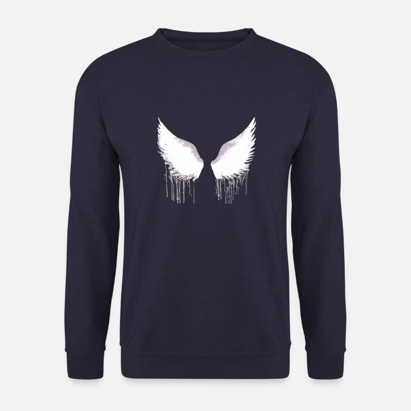 Wings,angelwings, angel wings,white, graffiti - Unisex Sweatshirt - navy