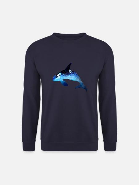 wal,blue,fish,painting,art,blue,sea - Unisex Sweatshirt - navy